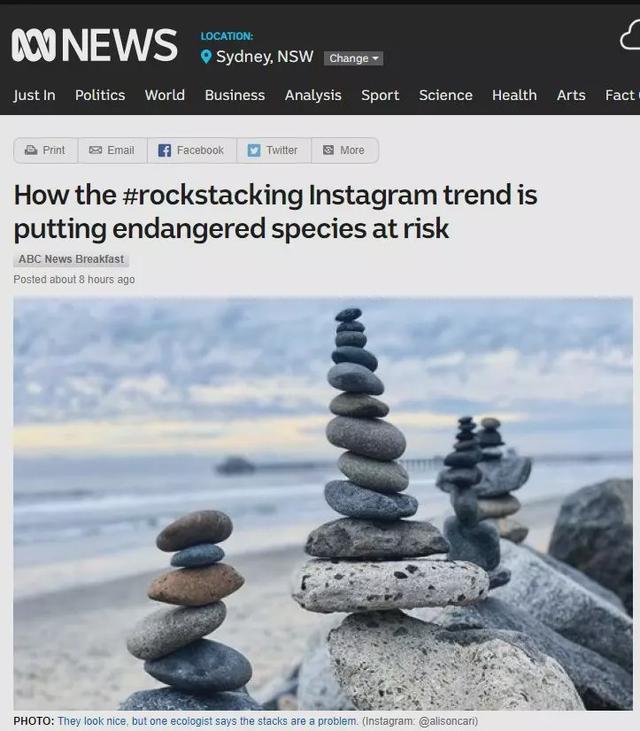 How the #rockstacking Instagram trend is putting endangered species at risk  - ABC News