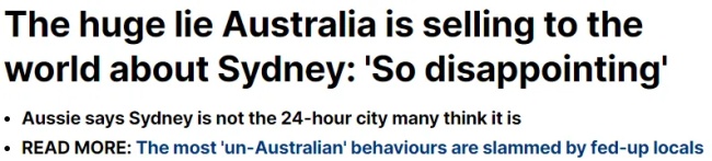 澳洲華女發帖：悉尼最大「謊言」曝光！外國遊客懵了，怎麼不一樣？