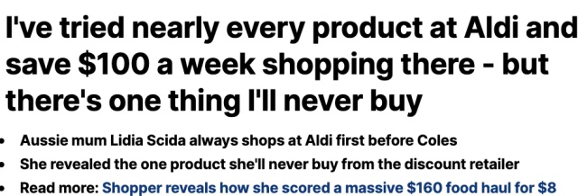 澳洲女子分享在Aldi購物秘訣！一周省百刀，但是這個東西她絕不買